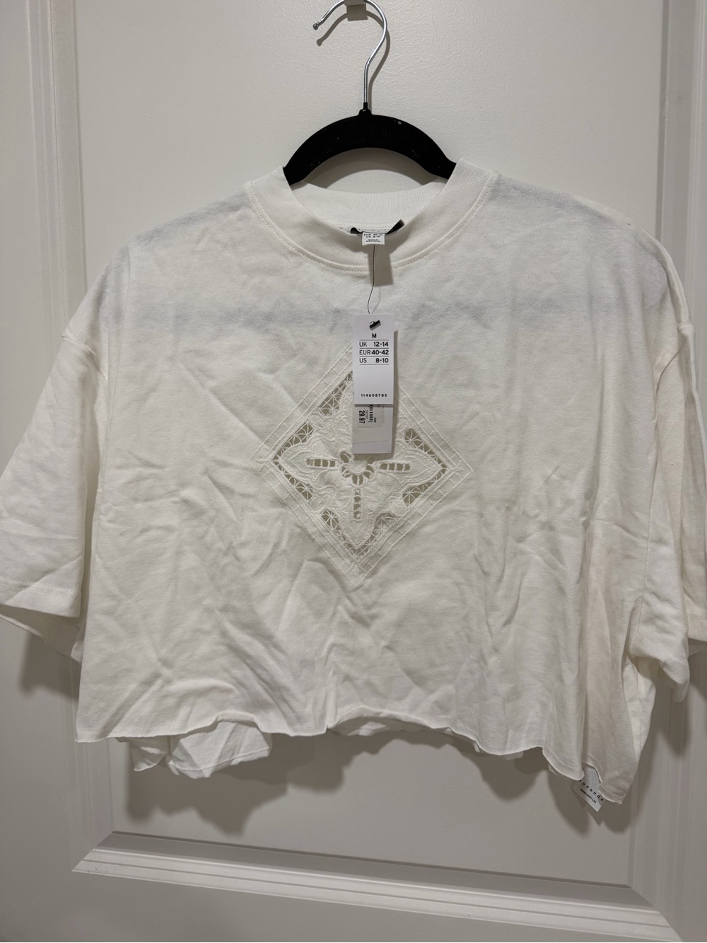 Topshop NWT Cropped Embroidered Women's Top